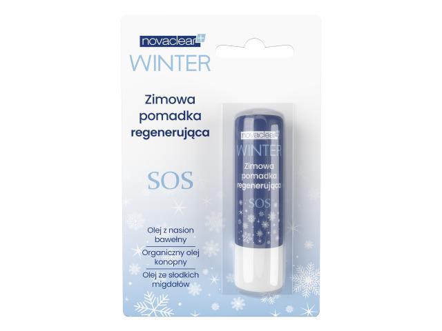 Novaclear Winter Pomadka regenerująca, zimowa SOS interakcje ulotka pomadka do ust  4.9 g