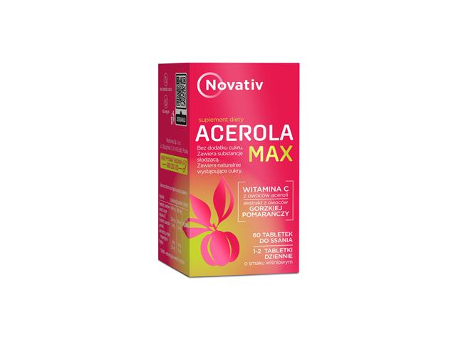 Novativ Acerola Max interakcje ulotka tabletki do ssania  60 tabl.