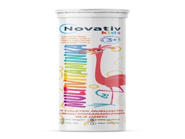 Novativ Kids Multivitaminka dla dzieci interakcje ulotka tabletki musujące  20 tabl.