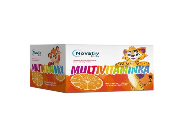 Novativ Kids Multivitaminka Lizaki o smaku pomarańczowym interakcje ulotka lizaki  30 szt.