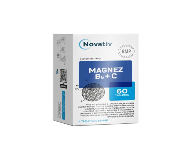 Novativ Magnez B6 + C interakcje ulotka tabletki  60 tabl.