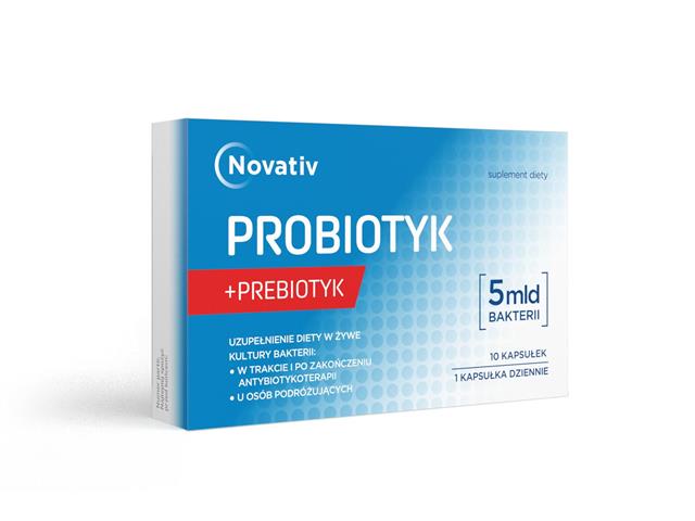 Novativ Probiotyk 5 mld Bakterii interakcje ulotka kapsułki  10 kaps.