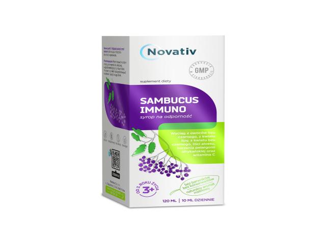 Novativ Sambucus Immuno Syrop na odporność interakcje ulotka syrop - 120 ml