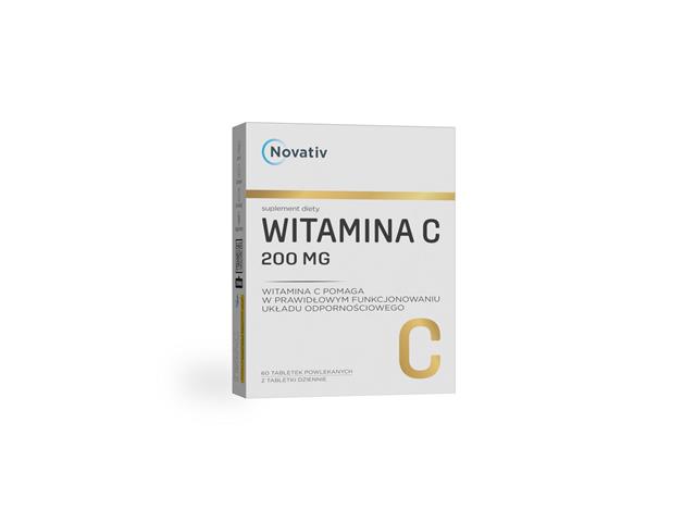 Novativ Witamina C 200 mg interakcje ulotka tabletki  60 tabl.