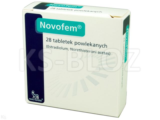 Novofem interakcje ulotka tabletki powlekane 1mg+1mg 28 tabl.