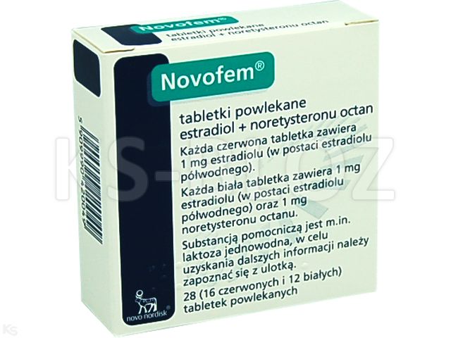 Novofem interakcje ulotka tabletki powlekane 1mg+1mg (b.)