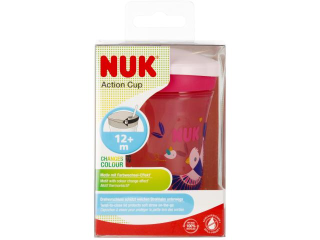 Nuk Action Cup Kubek 230 ml różowy kameleon 10255574 12 m+ interakcje ulotka kubek - 230 ml