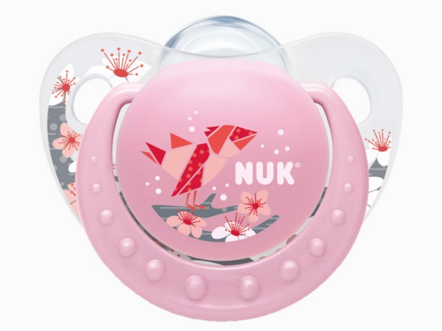 Nuk Adore Trendline Smoczek z uchwytem silikonowy ptak 729749 0-6 miesięcy interakcje ulotka smoczek - 1 szt. (blist.)