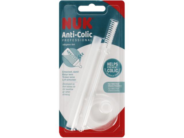 Nuk Anti-Colic Professional Zestaw antykolkowy z adapterem do butelki 10255626 interakcje ulotka adapter - 1 zest.