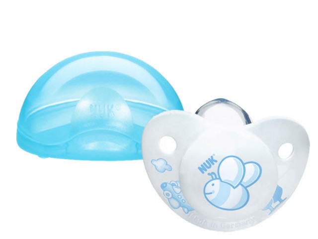Nuk Baby Blue Trendline Smoczek bez uchwytu silikonowy z pudełkiem 729510 0-6 miesięcy interakcje ulotka smoczek - 1 szt.