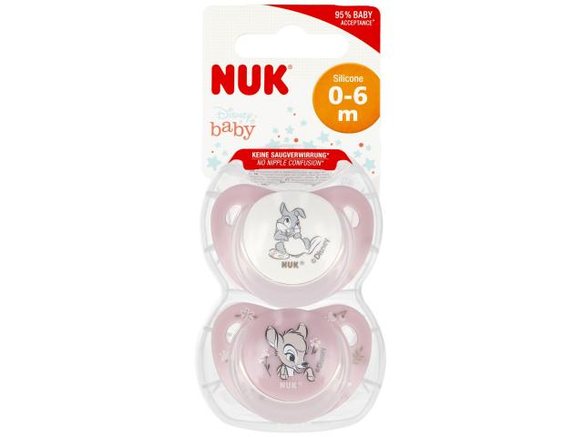 Nuk Disney Baby Smoczek uspokajający silikonowy 10175003 0-6 miesięcy interakcje ulotka smoczek - 2 szt.