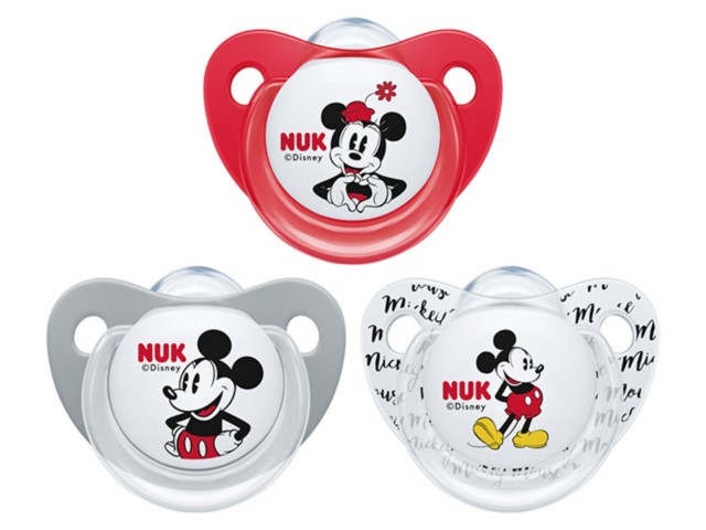 Nuk Disney Myszka Miki Smoczek uspokajający silikonowy 736.380 6-18 miesięcy interakcje ulotka smoczek - 1 szt.