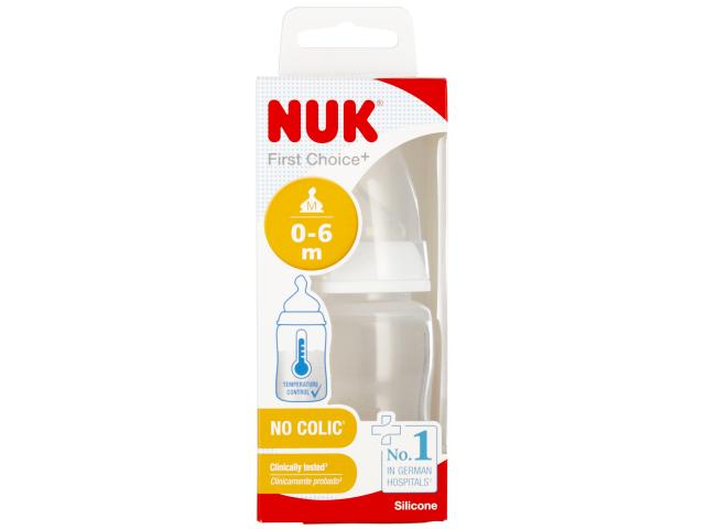 Nuk First Choice+ Butelka 150 ml z wskaźnikiem temperatury biała 10743857 0-6 miesięcy interakcje ulotka butelka - 150 ml