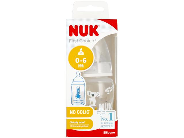 Nuk First Choice+ Butelka 150 ml ze wskaźnikiem temperatury popielata 10743875 0-6 miesięcy interakcje ulotka butelka - 1 szt.