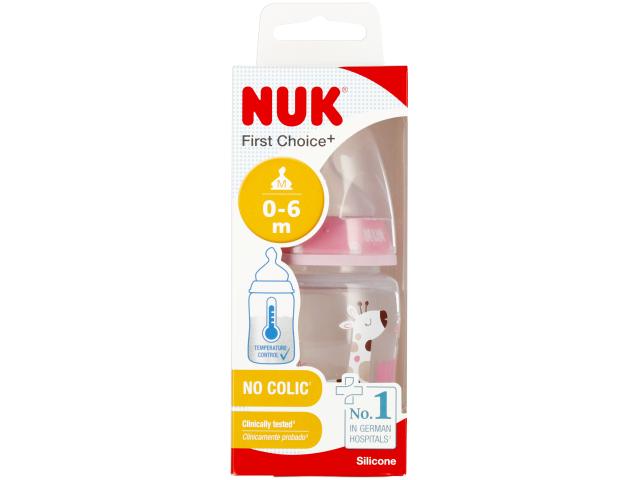 Nuk First Choice+ Butelka 150 ml ze wskaźnikiem temperatury różowa 10743875 M 0-6 miesięcy interakcje ulotka butelka - 1 szt.