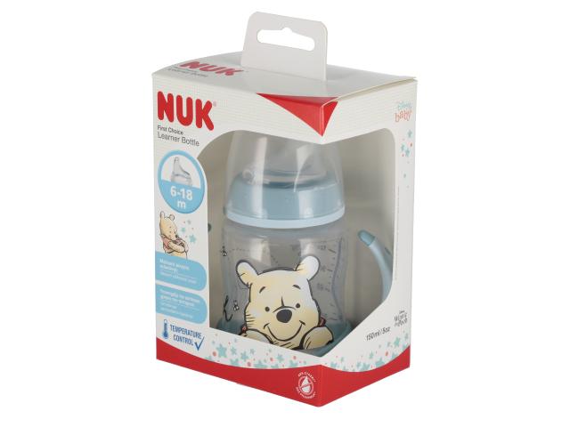 Nuk First Choice Kubuś Butelka 150 ml z uchwytem niebieska 10743945 6 m+ interakcje ulotka butelka - 1 szt.