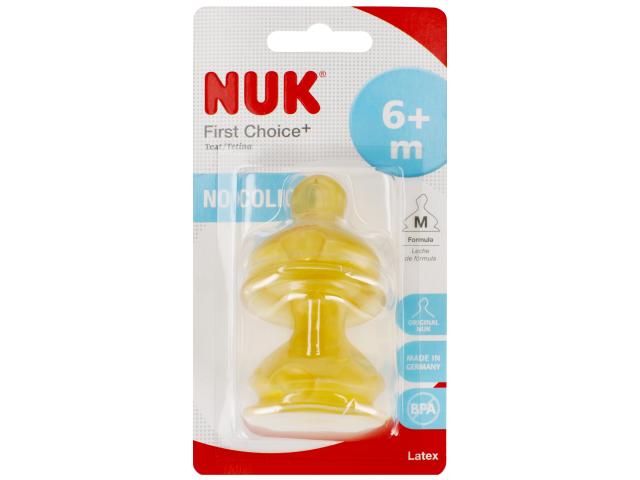 Nuk First Choice+ M Smoczek do butelki lateksowy 10713242 6 m+ interakcje ulotka smoczek - 2 szt.