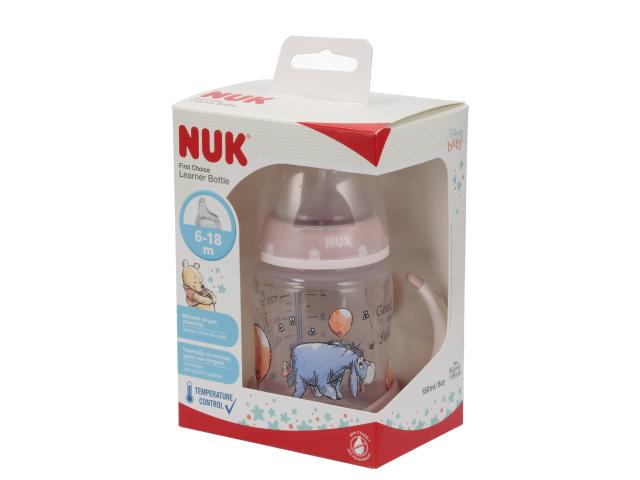 Nuk First Choice Osiołek Butelka 150 ml z uchwytem różowa 10743945 6 m+ interakcje ulotka butelka - 1 szt.