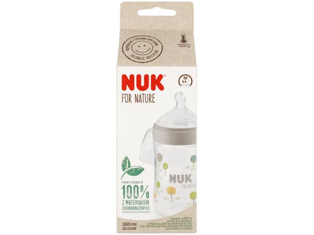 Nuk For Nature Butelka 260 ml popielata 10742005 M ze smoczkiem silikonowym interakcje ulotka butelka - 1 szt.