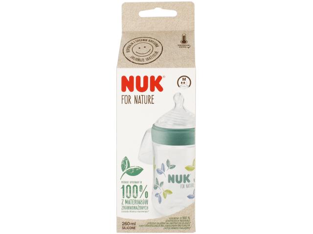Nuk For Nature Butelka 260 ml zielona 10742005 M ze smoczkiem silikonowym interakcje ulotka butelka - 260 ml