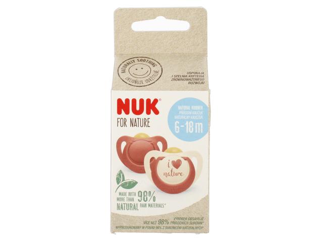 Nuk For Nature Smoczek uspokajający lateksowy czerwony/kremowy 10734083 6-18 miesięcy interakcje ulotka smoczek - 2 szt.