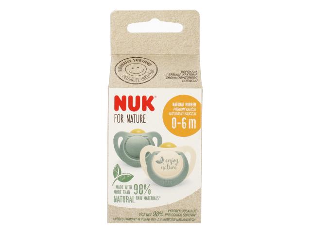 Nuk For Nature Smoczek uspokajający lateksowy zielony/beżowy 10726081 0-6 miesięcy interakcje ulotka smoczek - 2 szt.
