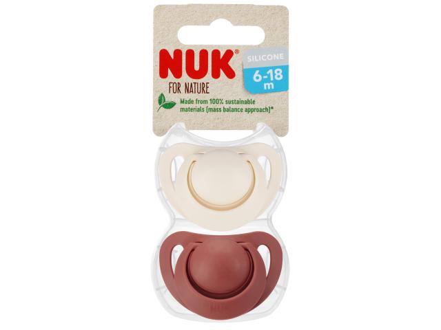 Nuk For Nature Smoczek uspokajający silikonowy czerwony/kremowy 10736952 6-18 miesięcy interakcje ulotka smoczek - 2 szt.