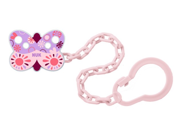 NUK Łańcuszek do smoczka uspokajającego GIRL 751023B. interakcje ulotka  - 1 szt.
