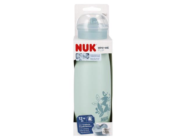 Nuk Mini-Me Flip Kubek 500 ml stalowy zielony 10255691 12 m+ interakcje ulotka kubek - 1 szt.