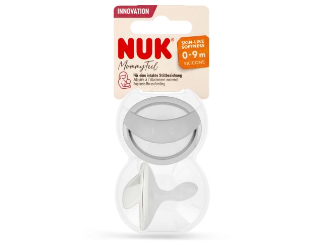 Nuk Mommy Feel Smoczek uspokajający silikonowy popielaty/biały 10175311 0-9 miesięcy interakcje ulotka smoczek - 2 szt.