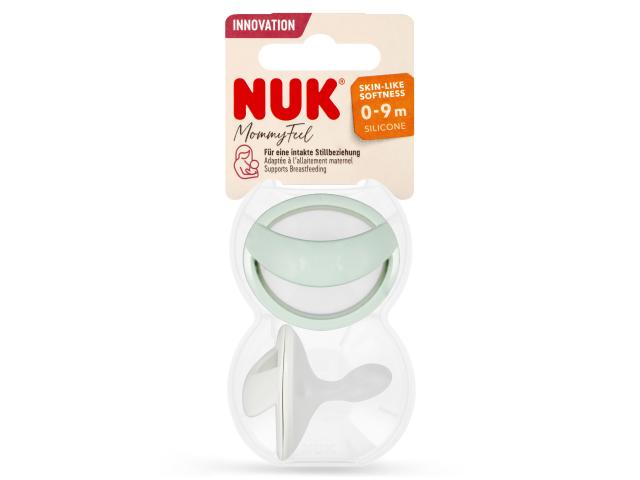 Nuk Mommy Feel Smoczek uspokajający silikonowy zielony/biały 10175310 0-9 miesięcy interakcje ulotka smoczek - 2 szt.