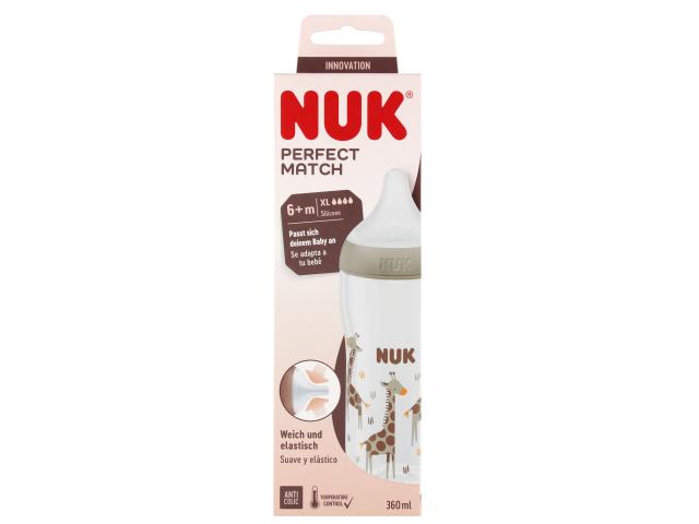Nuk Perfect Match Butelka żyrafa 10216018 XL 6 m+ interakcje ulotka butelka - 360 ml