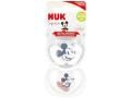 Nuk Space Disney Baby Smoczek uspokajający silikonowy biały Mickey Mouse 18-36 miesięcy interakcje ulotka smoczek  2 szt.