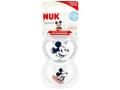 Nuk Space Disney Baby Smoczek uspokajający silikonowy popielaty Mickey Mouse 10176286 6-18 miesięcy interakcje ulotka smoczek  2 szt.