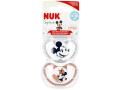 Nuk Space Disney Miki Smoczek uspokajający silikonowy różowo szary 10176286 6-18 m interakcje ulotka smoczek  2 szt.