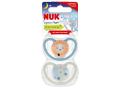 Nuk Space Night Smoczek uspokajający silikonowy niebieski/biały 10736619 6-18 miesięcy interakcje ulotka smoczek  2 szt.