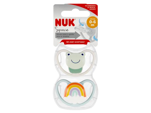 Nuk Space Smoczek uspokajający silikonowy 10730313 0-6 miesięcy interakcje ulotka smoczek - 2 szt.