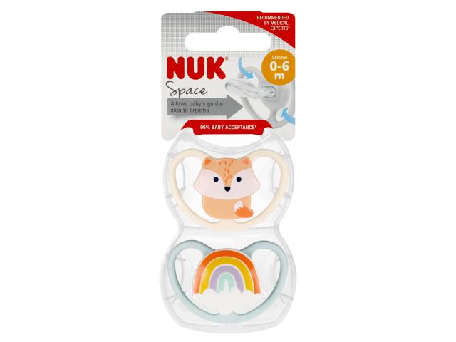 Nuk Space Smoczek uspokajający silikonowy 10730313 0-6 miesięcy interakcje ulotka smoczek - 2 szt.
