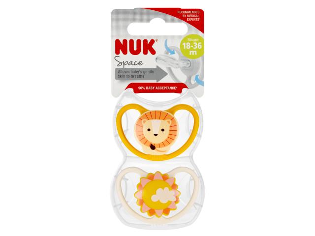 Nuk Space Smoczek uspokajający silikonowy 10739501 18-36 miesięcy interakcje ulotka smoczek - 2 szt.