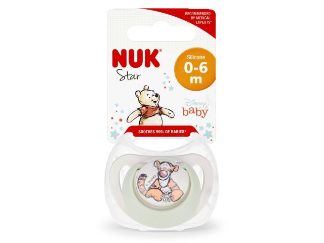 Nuk Star Tygrysek Smoczek uspokajający silikonowy 10730905 0-6 miesięcy interakcje ulotka smoczek - 1 szt.