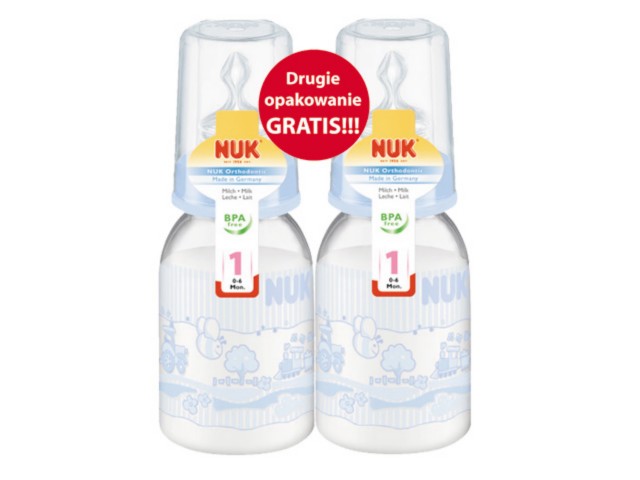 NUK Zestaw butelek PP Baby Blue 110ml (sm. silikonowy) nr art. 743399P interakcje ulotka zestaw  6 szt. | 1+1