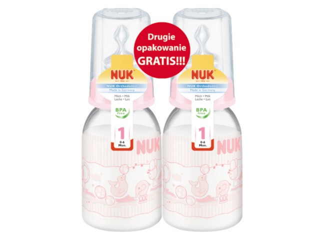 NUK Zestaw butelek PP Baby Rose 110ml (sm.sil.) nr art. 743400P interakcje ulotka  - 6 szt. (1+1)