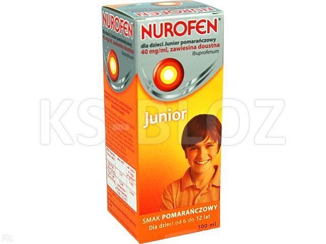 Nurofen Dla Dzieci Junior pomarańczowy interakcje ulotka zawiesina doustna 40 mg/ml 100 ml | butelka