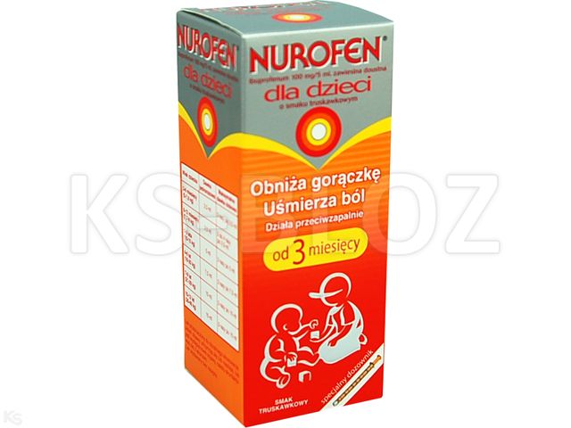 Nurofen Dla Dzieci o smaku truskawkowym interakcje ulotka zawiesina doustna 100 mg/5ml 100 ml
