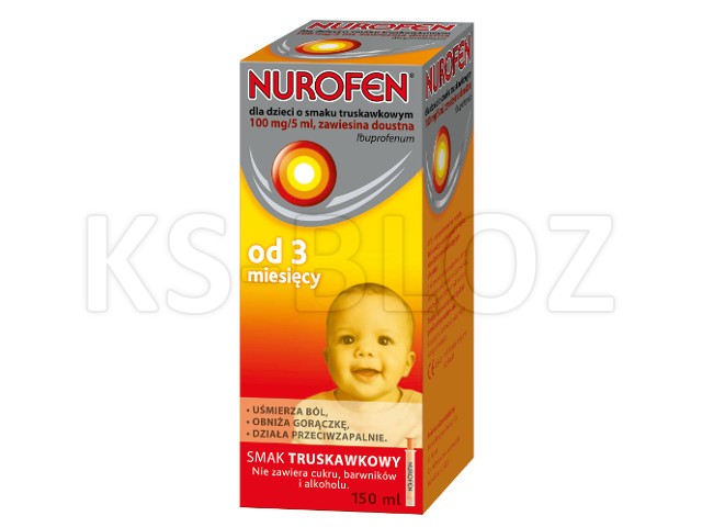 Nurofen Dla Dzieci o smaku truskawkowym interakcje ulotka zawiesina doustna 100 mg/5ml 150 ml