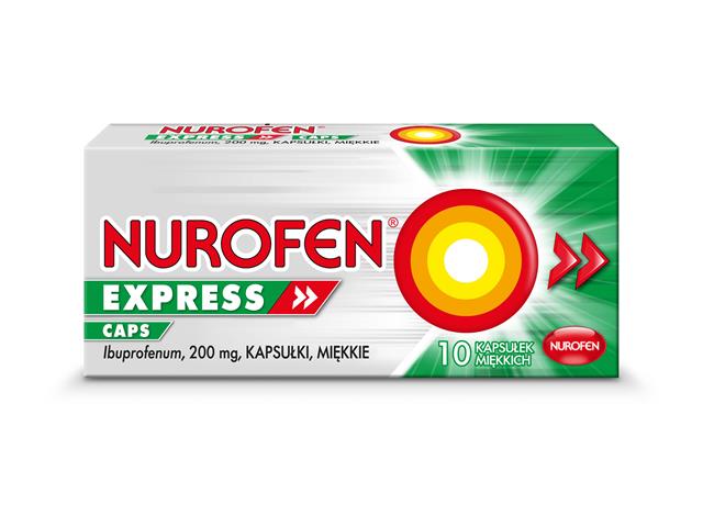 Nurofen Express Caps interakcje ulotka kapsułki miękkie 200 mg 10 kaps.