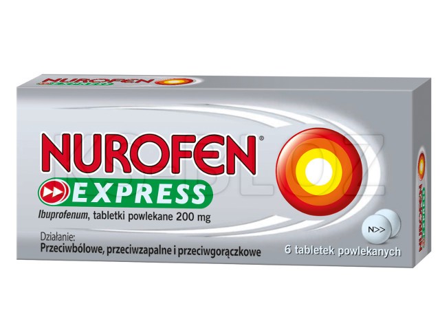 Nurofen Express interakcje ulotka tabletki powlekane 200 mg 6 tabl.