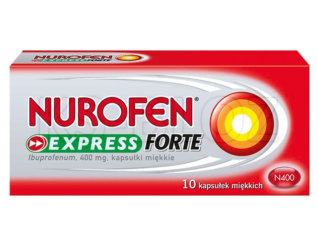 Nurofen Forte Caps (Nurofen Express Forte) interakcje ulotka kapsułki elastyczne 400 mg 10 kaps.