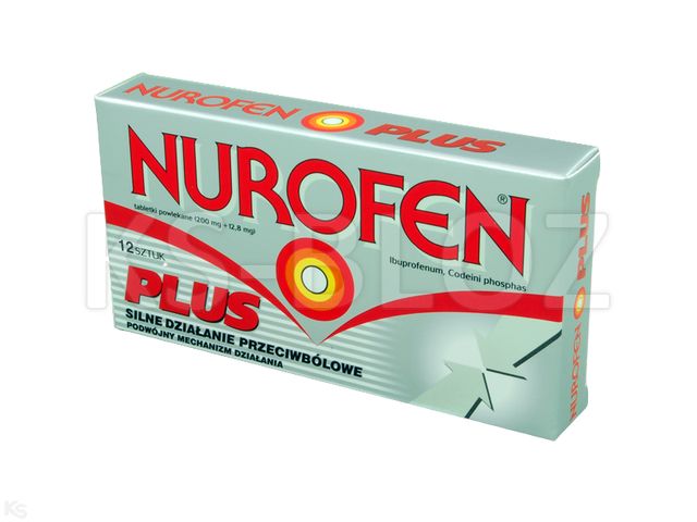 Nurofen Plus interakcje ulotka tabletki powlekane 200mg+12,8mg 12 tabl. | 2 blist.po 6 szt.