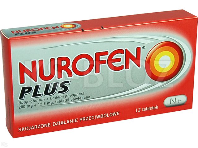 Nurofen Plus interakcje ulotka tabletki powlekane 200mg+12,8mg 12 tabl. | blister